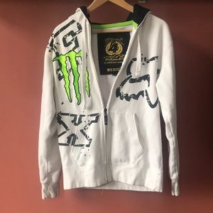 Fox- monster energy collaboration zip up h…